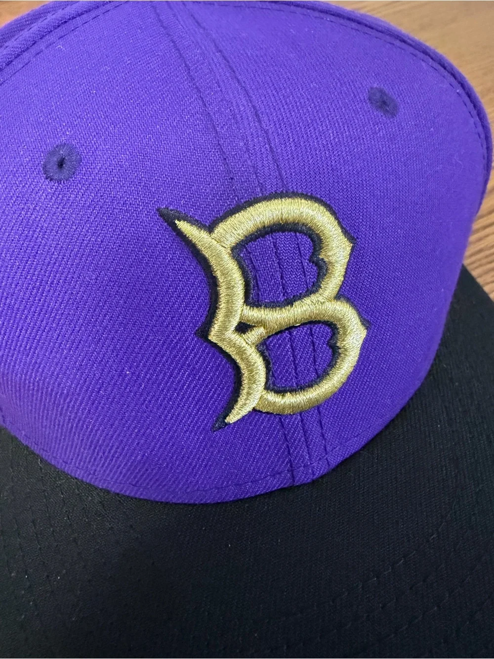 EUC Brooklyn Dodgers Jackie Robinson Patch rare purple New Era hat, size 7 3/4